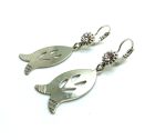 Mariana Earrings Sassy Fish Shape & Floral Beaded Clear Crystal Swarovski On A Clear Day Africa Coll.