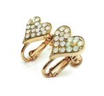 Mariana Earrings Elegant Heart Shape Pearl, White Opal & Pink Opal Austrian Crystals Tiara Day Icons Coll. - Image 2
