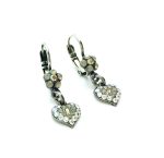 Earrings By Mariana Woman Flower and Heart Shape Clear and Champagne Swarovski Crystals - Image 3