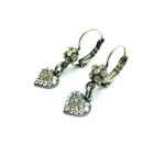 Earrings By Mariana Woman Flower and Heart Shape Clear and Champagne Swarovski Crystals - Image 2