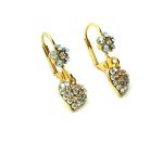Mariana Earrings Brilliant Floral Heart Shape Beaded Moonlight & Amber Austrian Crystals Moondance Songbook Coll. - Image 3