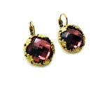 Earrings By Mariana Woman Classy Faceted Burgundy Swarovski Crystal - Image 3