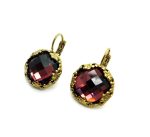 Earrings By Mariana Woman Classy Faceted Burgundy Swarovski Crystal - Image 2