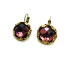 Earrings By Mariana Woman Classy Faceted Burgundy Swarovski Crystal
