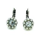 Earrings By Mariana Woman Glitzy Flower Pearl and Azore Swarovski Crystals