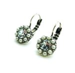 Earrings By Mariana Woman Glitzy Flower Pearl and Azore Swarovski Crystals - Image 2