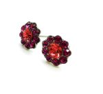 Mariana Earrings Stunning Flower Shape Fuchsia & Hyacinth Swarovski Crystals My Treasures Coll.