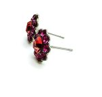 Mariana Earrings Stunning Flower Shape Fuchsia & Hyacinth Swarovski Crystals My Treasures Coll. - Image 3