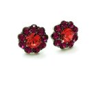 Mariana Earrings Stunning Flower Shape Fuchsia & Hyacinth Swarovski Crystals My Treasures Coll. - Image 2