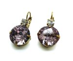 Earrings By Mariana Woman Round Amethyst and Clear Swarovski Crystals - Image 2