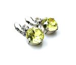 Mariana Earrings Beautiful Round Clear & Light Olive Green Silver Swarovski Crystals My Treasures Coll. - Image 2