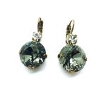 Earrings By Mariana Woman Elegant Round Black Diamond and Clear Swarovski Crystals - Image 2