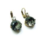 Earrings By Mariana Woman Elegant Round Black Diamond and Clear Swarovski Crystals - Image 3