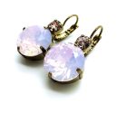 Mariana Earrings Gorgeous Round Rose Water Opal & Vintage Rose Swarovski Crystals My Treasures Coll.