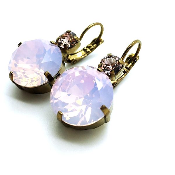 Mariana Earrings Gorgeous Round Rose Water Opal & Vintage Rose Swarovski Crystals My Treasures Coll.