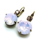 Mariana Earrings Gorgeous Round Rose Water Opal & Vintage Rose Swarovski Crystals My Treasures Coll. - Image 3