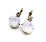 Mariana Earrings Gorgeous Round Rose Water Opal & Vintage Rose Swarovski Crystals My Treasures Coll. - Image 2