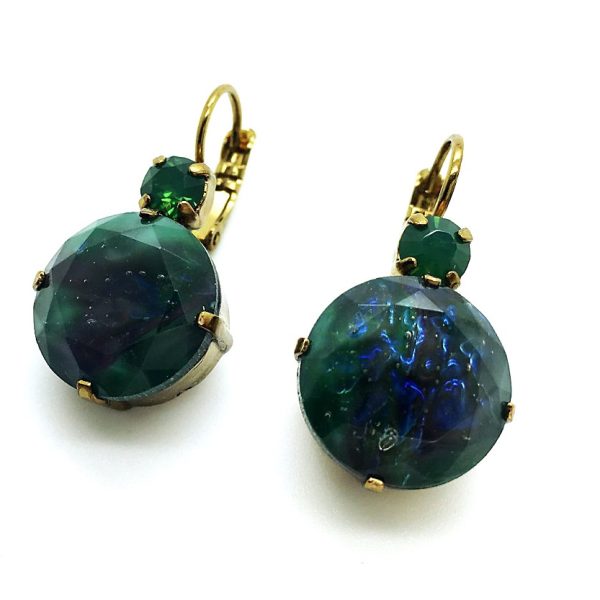 Mariana Earrings Timeless Round Emerald Rhinestone Austrian Crystal My Treasures Coll.