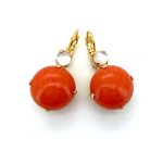 Earrings By Mariana Woman Adorable Sunset Peach and Shell White Mop Minerals