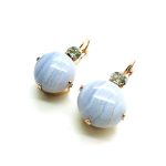 Mariana Earrings Charming Blue Aventurine Mineral & Light Sapphire Austrian Crystals My Treasures Coll.