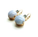 Mariana Earrings Charming Blue Aventurine Mineral & Light Sapphire Austrian Crystals My Treasures Coll. - Image 2