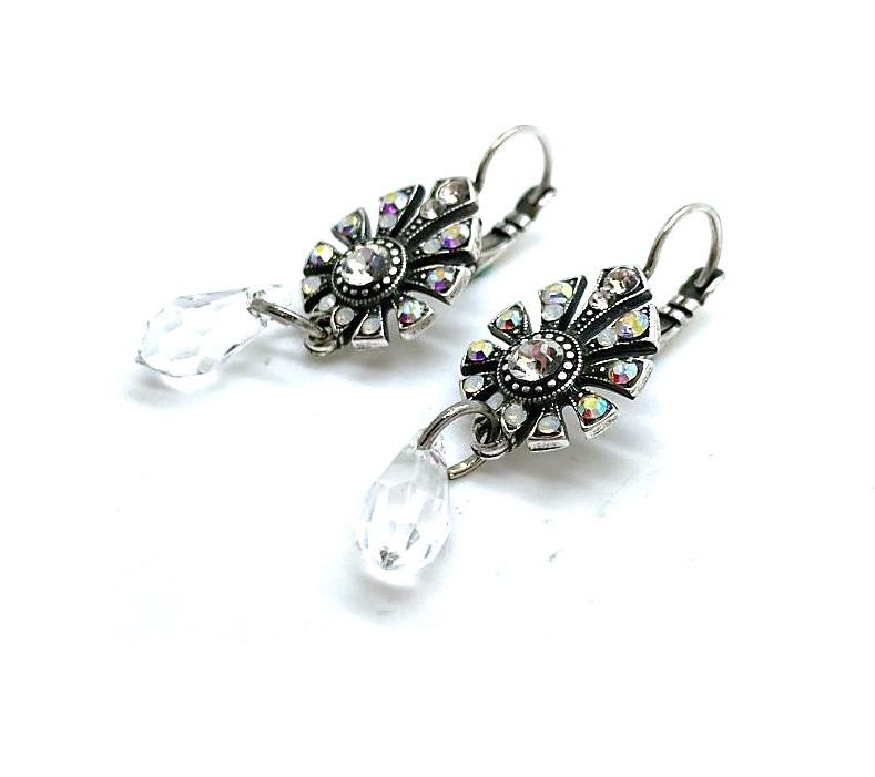 E-1514-5-001-SP6 (3) Earrings By Mariana Woman Detailed Boho Clear and White Opal Swarovski Crystals - Image 1