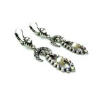 Earrings By Mariana Woman Glamorous Chandelier Pearl and White Opal Swarovski Crystals - Image 3