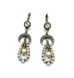 Earrings By Mariana Woman Glamorous Chandelier Pearl and White Opal Swarovski Crystals