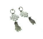 Mariana Earrings Symbolic Rhodium Plated "Good Luck"  Braided Chinese Knot Tassel My Treasures Coll. - Image 2