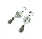 Mariana Earrings Symbolic Rhodium Plated "Good Luck"  Braided Chinese Knot Tassel My Treasures Coll.