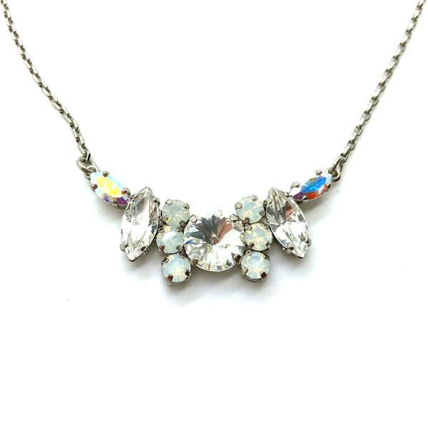 Necklace By Mariana Woman Chandelier Marquise Clear and White Opal Swarovski Crystals