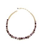 Mariana Necklace Beautiful Round & Flower Beaded Amethyst & AB Austrian Crystals My Treasures Coll.