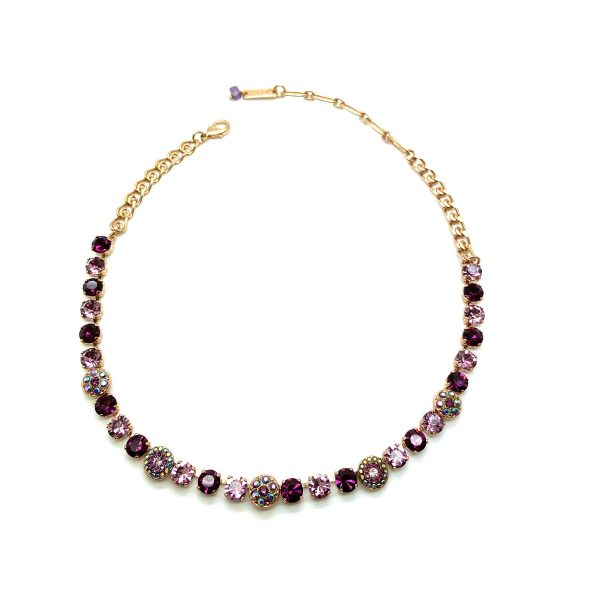 Mariana Necklace Beautiful Round & Flower Beaded Amethyst & AB Austrian Crystals My Treasures Coll.