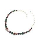 Mariana Necklace Colorful Flower Shape Amethyst, Emerald & Siam Crystal Swarovski Carnival East Meets West Coll. - Image 3
