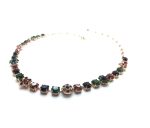 Mariana Necklace Colorful Flower Shape Amethyst, Emerald & Siam Crystal Swarovski Carnival East Meets West Coll.