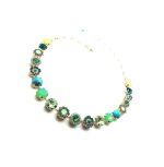 Mariana Necklace  Turquoise Mineral & Peridot, Jonquil, Chrysolite Opal, Blue Zircon and Pacific Opal Austrian Crystals Congo Africa Coll. - Image 3