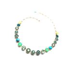 Mariana Necklace  Turquoise Mineral & Peridot, Jonquil, Chrysolite Opal, Blue Zircon and Pacific Opal Austrian Crystals Congo Africa Coll. - Image 2