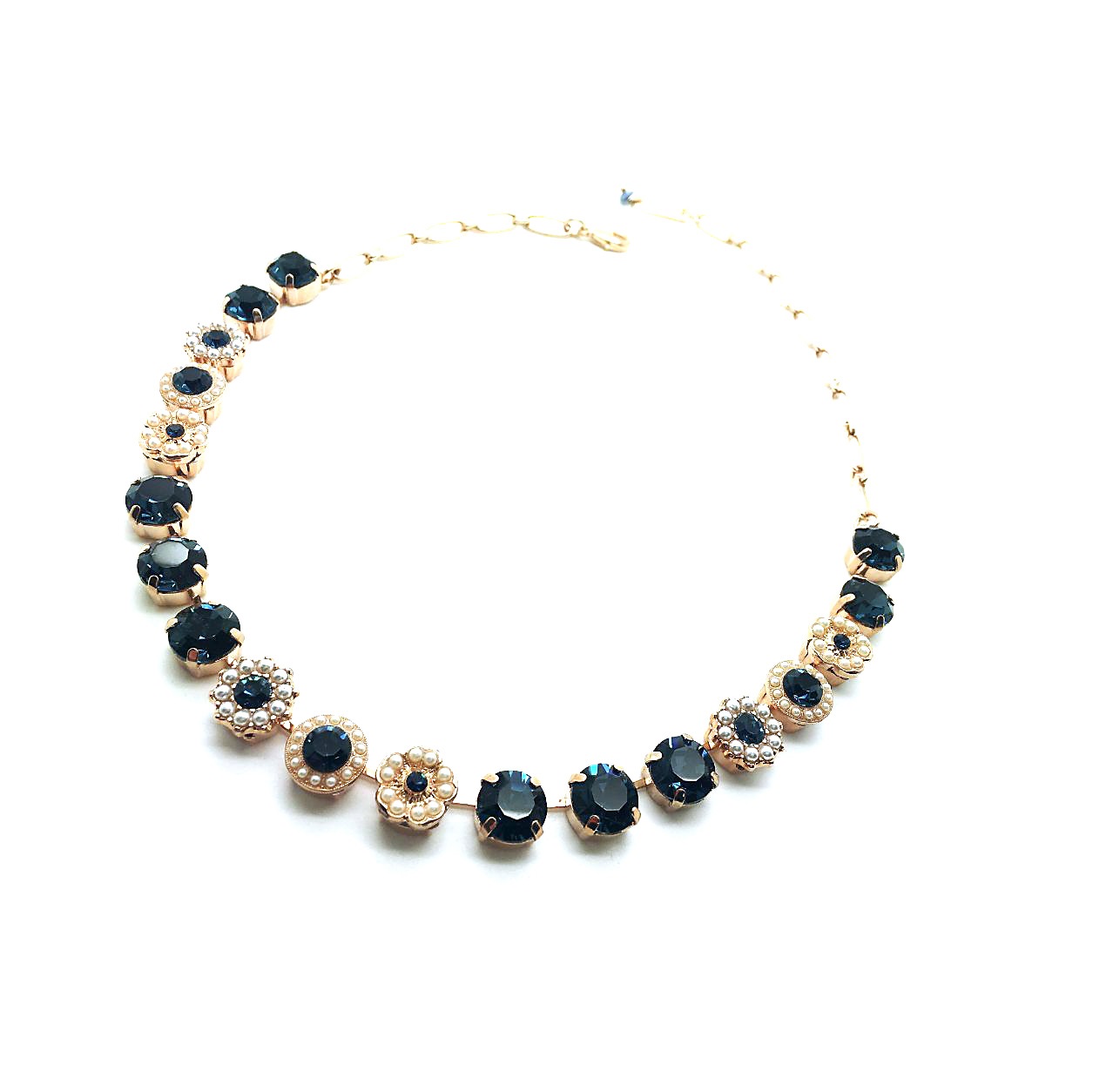 N-3084-M48207-RG (3) Mariana Necklace Exquisite Pearl Mineral & Montana Swarovski Crystal My Treasures Coll. - Image 1