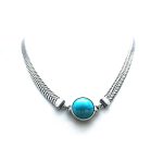 Mariana Necklace Elegant Round Howlite Chinese Turquoise Mineral My Treasures Coll.