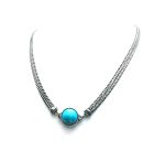 Mariana Necklace Elegant Round Howlite Chinese Turquoise Mineral My Treasures Coll. - Image 3