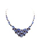 Mariana Necklace Sophisticated Navette Chandelier Tanzanite Austrian Crystals My Treasures Coll.