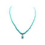 Mariana Necklace Simply Elegant Round Bead Turquoise Mineral My Treasures Coll. - Image 2