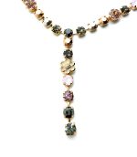 Mariana Necklace Y Shape Jet, Black Diamond, Dorado, Hematite & Amethyst Austrian Crystals Odyssey Coll. - Image 2