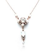 Mariana Necklace Sophisticated Chandelier Pearl Mineral with White Opal & Clear Crystal Swarovski My Treasures Coll.