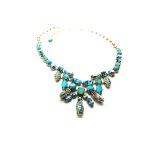 Mariana Necklace MQ Shape & Charms Turquoise, Sapphire, Aquamarine & Pacific Opal Austrian Crystals Cindy Icons Coll. - Image 3