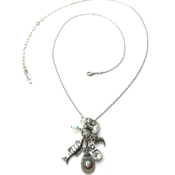 Mariana Pendant Necklace Fish & Emerald Shape Clear Swarovski Crystals On A Clear Day Inspiration Coll. Rhodium Plated 