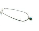 Necklace Pendant By Mariana Woman Adorable Flower Shape Pearl Mineral and Turquoise Swarovski Crystal - Image 3