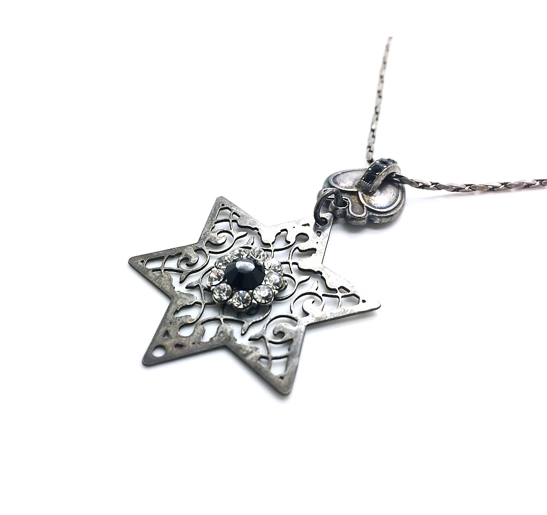 N-5036-280-1-SP (2) Necklace Pendant By Mariana Woman Star Black and Clear Swarovski Crystals - Image 1