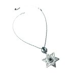 Necklace Pendant By Mariana Woman Star Black and Clear Swarovski Crystals - Image 2