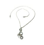 Necklace Pendant By Mariana Woman Triple Tier Circle AB and White Opal Swarovski Crystals